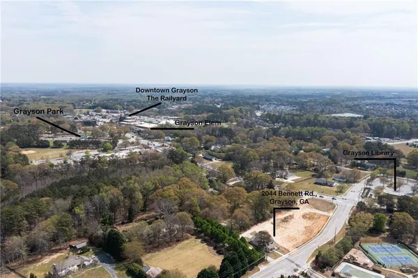 an aerial view of a city