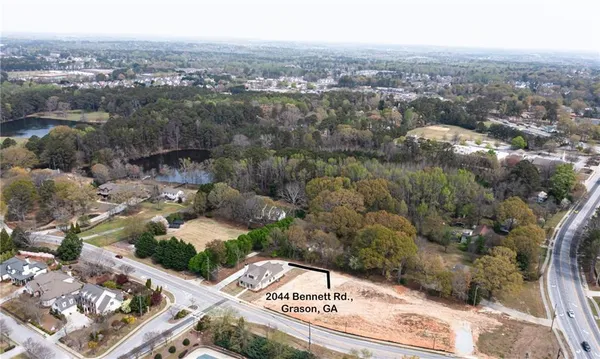 an aerial view of multiple house