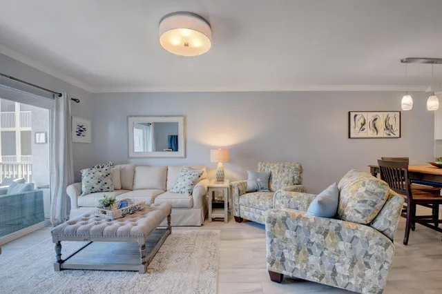 a view of a building from a balcony