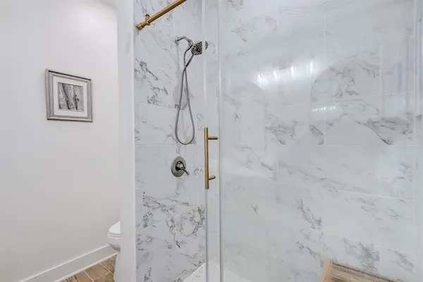 a bathroom with a shower