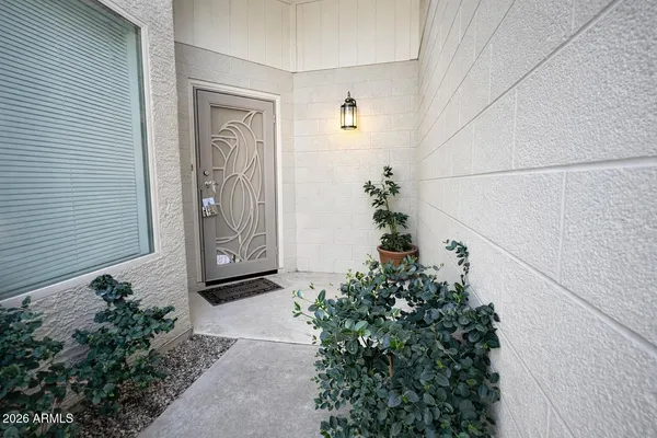 a front view of a house