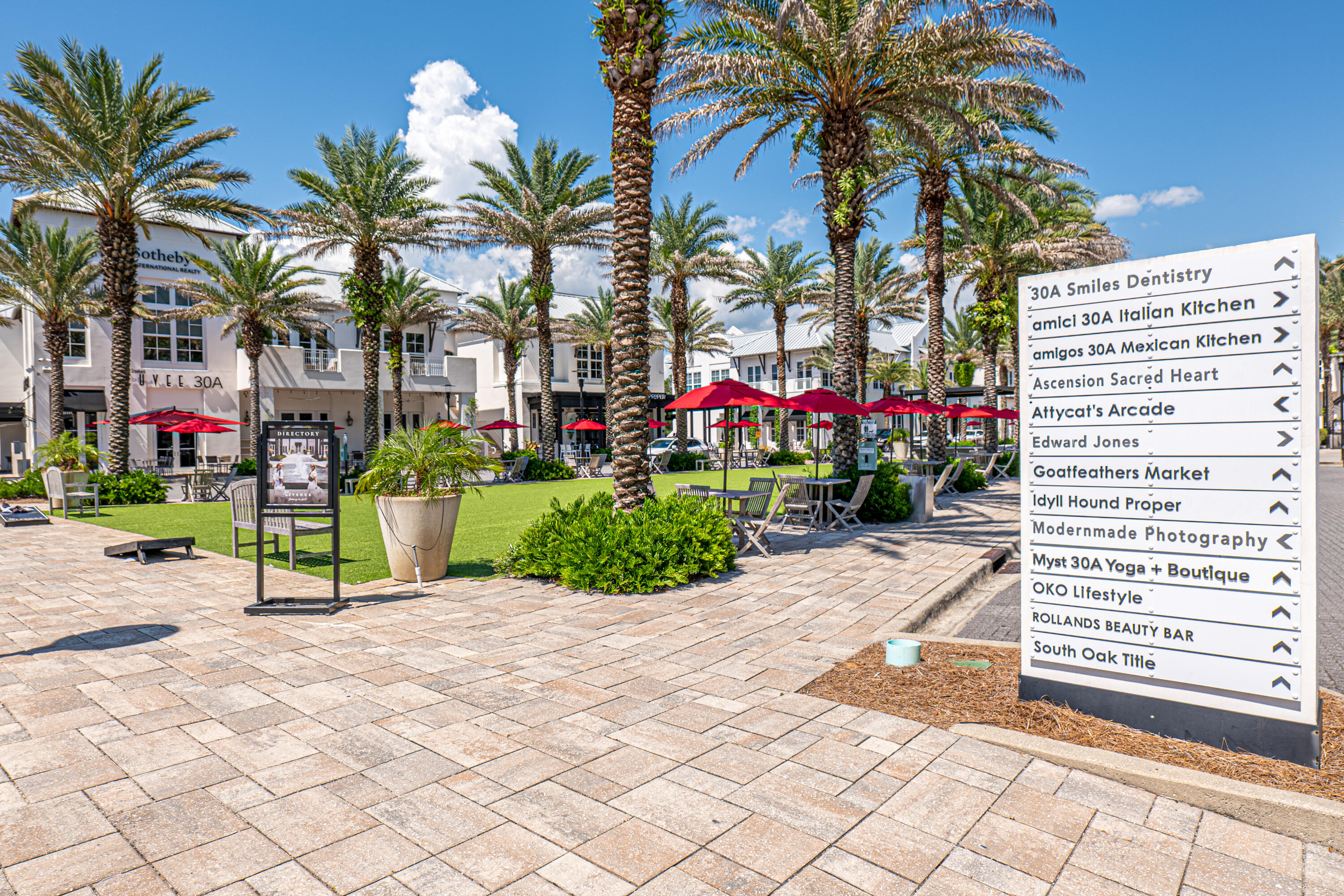 135 Grayling Way Inlet Beach, FL 32461 - Photo 60 of 61 a view of a park with a bench and palm trees