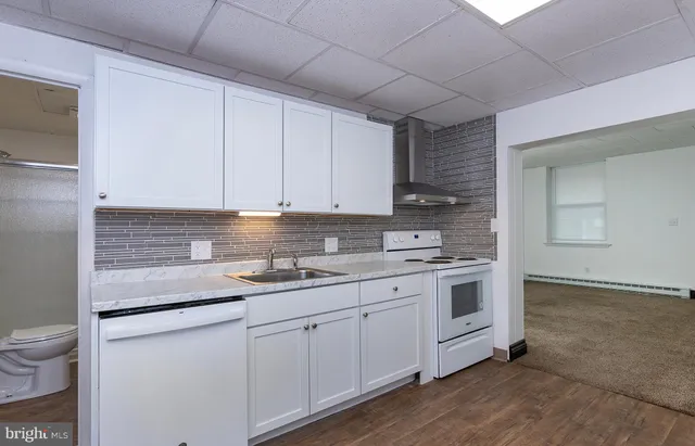 a kitchen with a sink dishwasher and cabinets