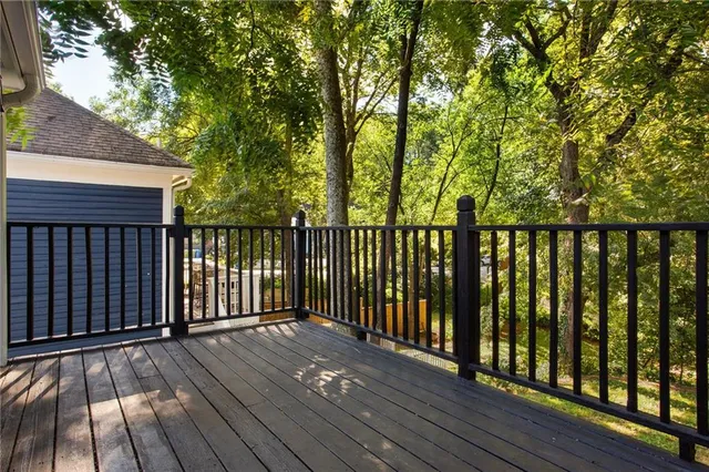 a view of wooden deck