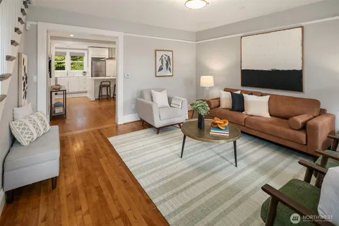 a living room with furniture and a couch