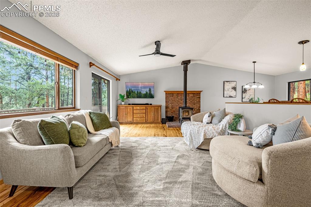 15845 Roller Coaster Road Colorado Springs, CO 80921 - Photo 3 of 29 a living room with furniture and a large window