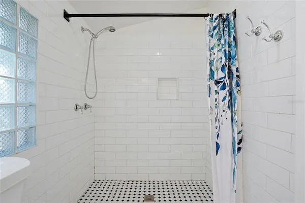 a bathroom with a shower