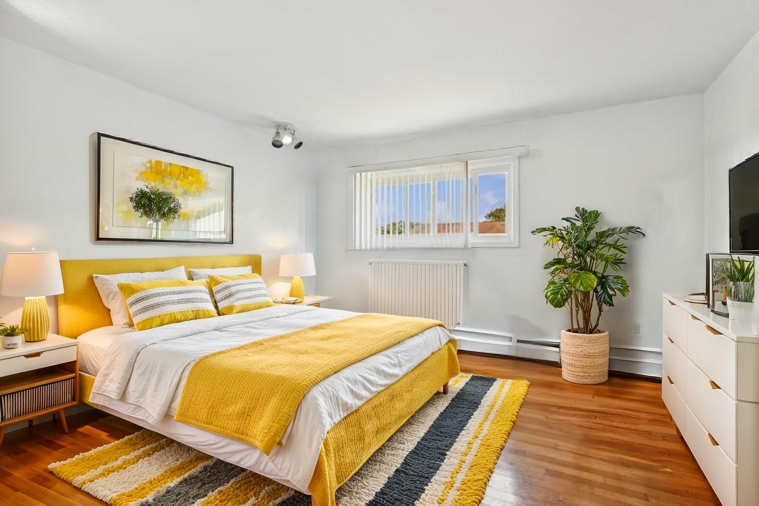 9561 Dee Road, Unit 2G Des Plaines, IL 60016 - Photo 14 of 18 a bedroom with bed and a potted plant