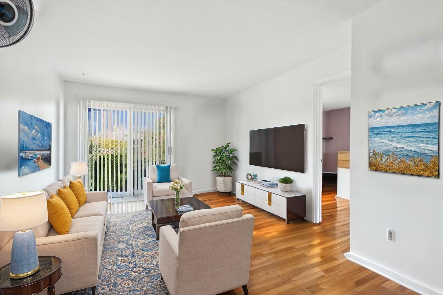 9561 Dee Road, Unit 2G Des Plaines, IL 60016 - Photo 6 of 18 a living room with furniture and a flat screen tv