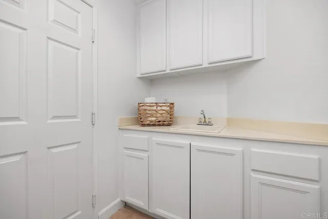 a room with cabinets