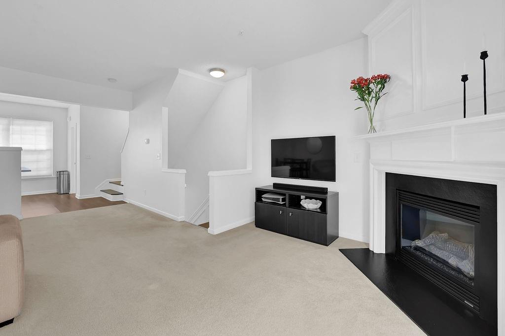 215 Riverstone Commons Circle Canton, GA 30114 - Photo 12 of 36 a living room with furniture a flat screen tv and a fireplace