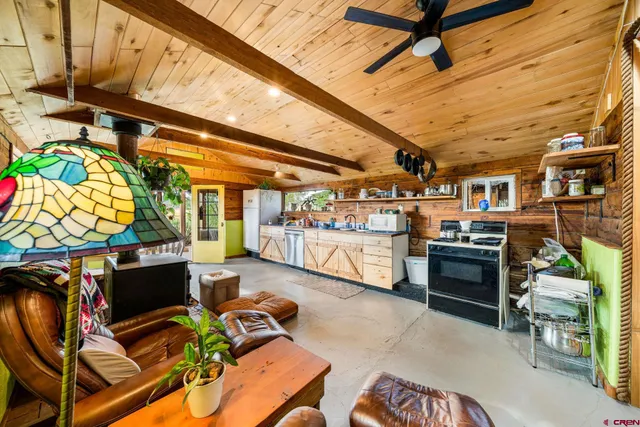 a kitchen with granite countertop lots of counter top space