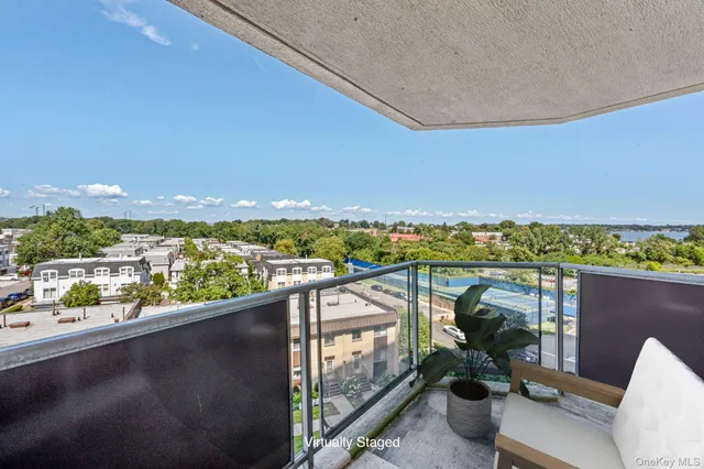 an outdoor view with patio