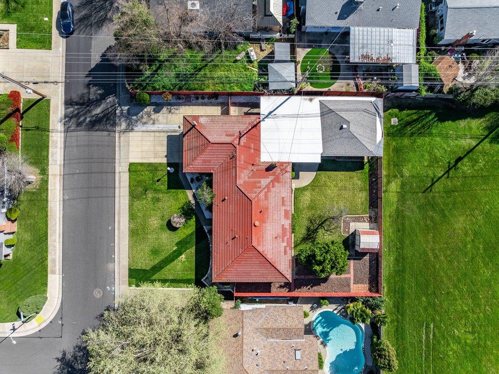 10486 Spaulding Way Rancho Cordova, CA 95670 - Photo 71 of 74 an aerial view of residential houses with outdoor space and street view