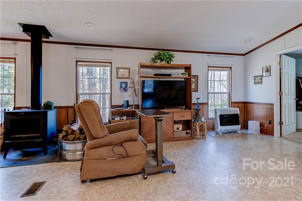 184 Terrys Gap Loop Road Fletcher, NC 28732 - Photo 4 of 28 a living room with furniture a flat screen tv and a fireplace