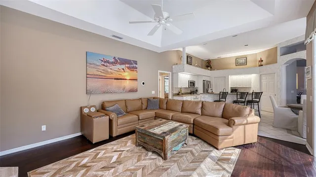 a living room filled with furniture