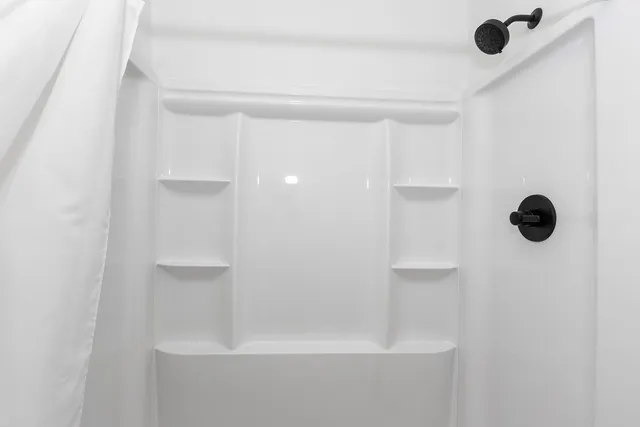 a bathroom with a shower