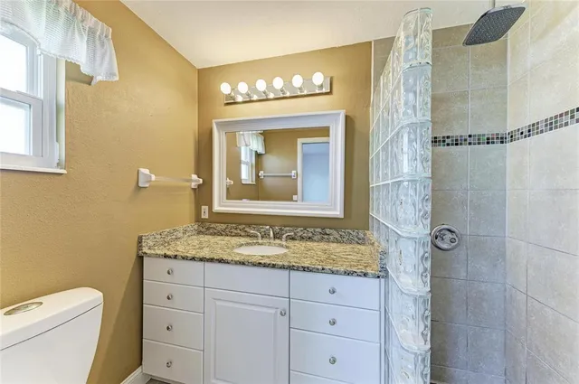 a bathroom with a shower