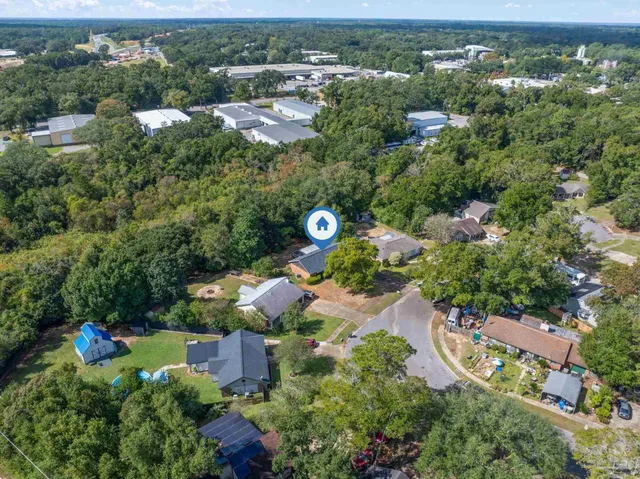 an aerial view of multiple house