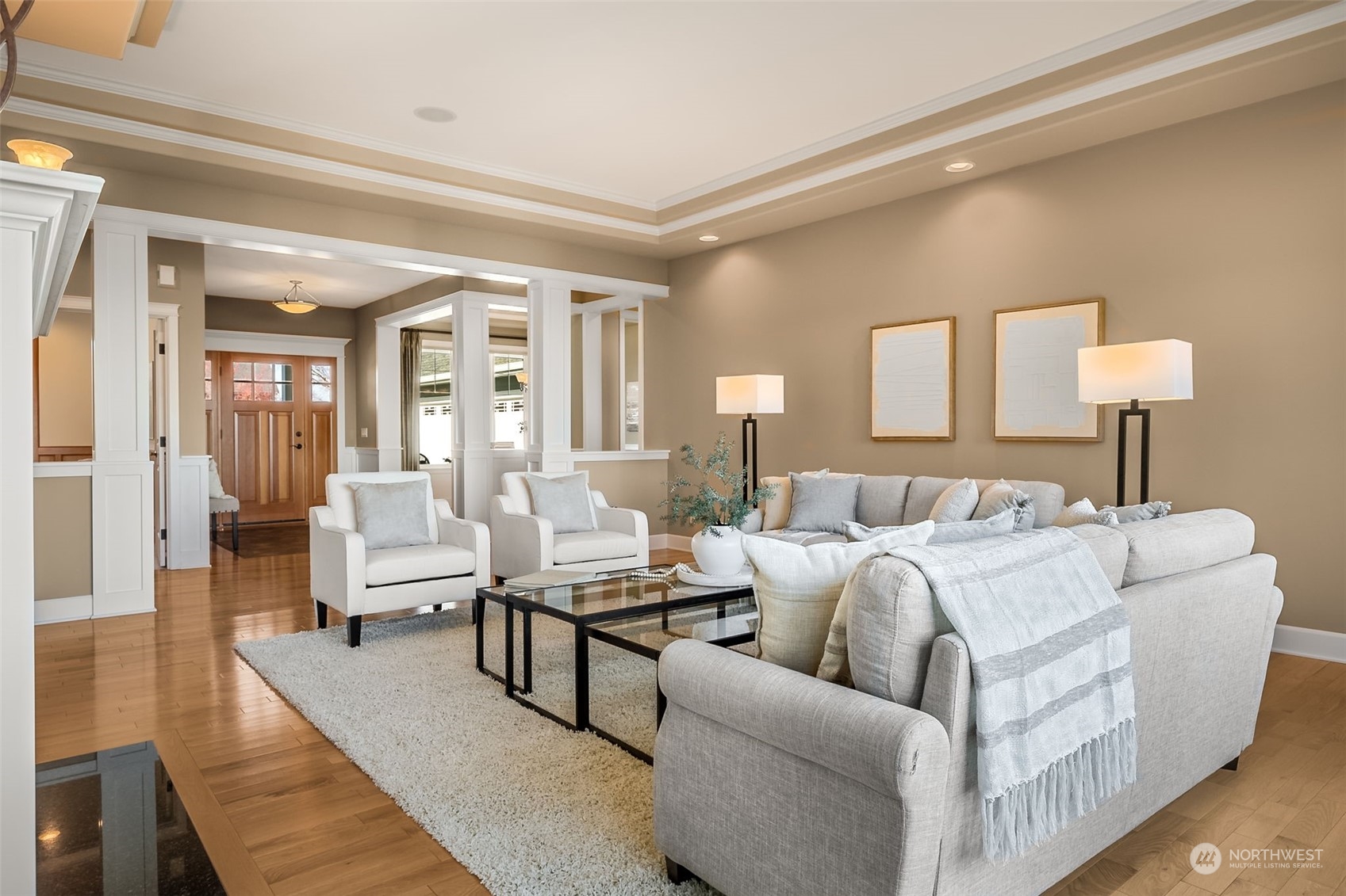 9306 Milburn Loop Southeast Olympia, WA 98513 - Photo 5 of 40 a living room with furniture and a lamp
