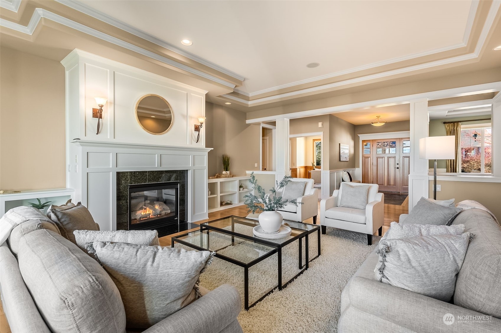 9306 Milburn Loop Southeast Olympia, WA 98513 - Photo 6 of 40 a living room with furniture and a fireplace