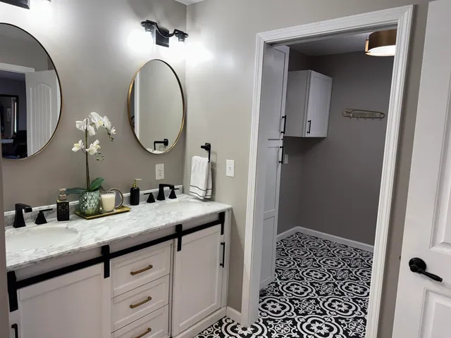 a utility room with a window dryer and washer