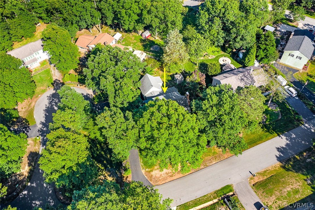 4019 Belspring Road Chester, VA 23831 - Photo 36 of 46 an aerial view of a yard with plants