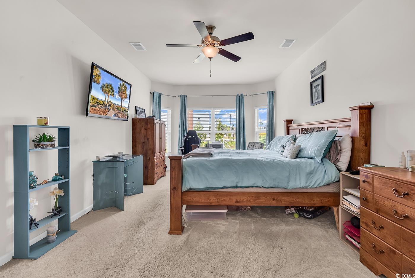 325 Cardita Loop Myrtle Beach, SC 29588 - Photo 26 of 39 Bedroom featuring carpet and a ceiling fan