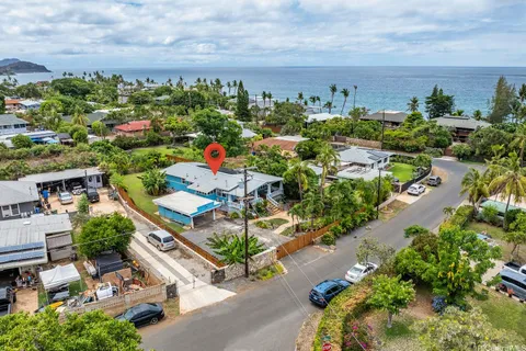 an aerial view of multiple house