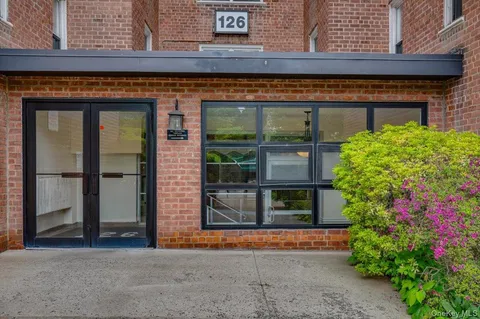 a front view of a building