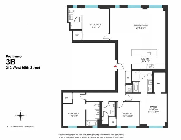 $3,995,000 | 212 West 95th Street, Unit 3B | Upper West Side