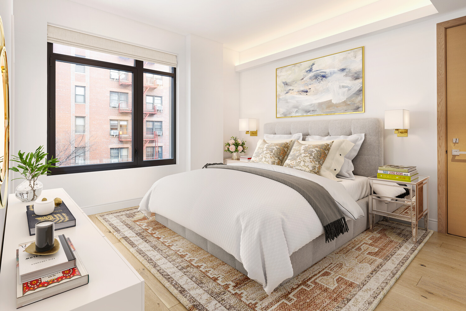 212 West 95th Street, Unit 3B Manhattan, NY 10025 - Photo 4 of 10 a bedroom with a bed and a large window