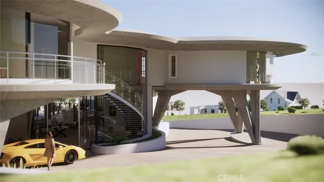 a view of a car park in front of house