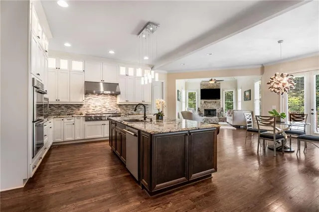 a view of a fence and trees
