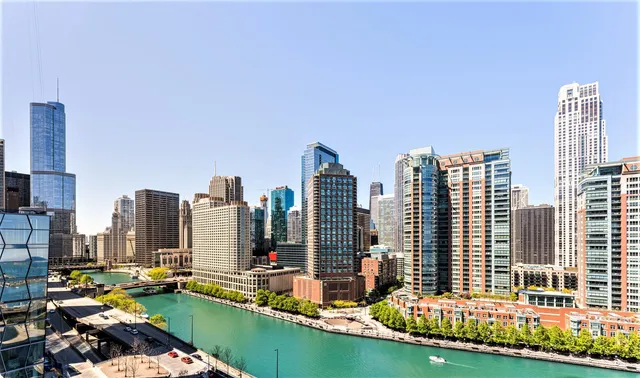 a view of city with tall buildings