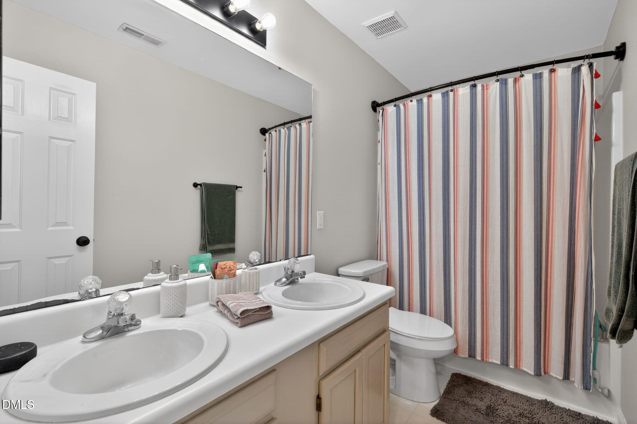 713 Marsh Grass Drive Raleigh, NC 27610 - Photo 34 of 41 a bathroom with a sink a toilet and mirror
