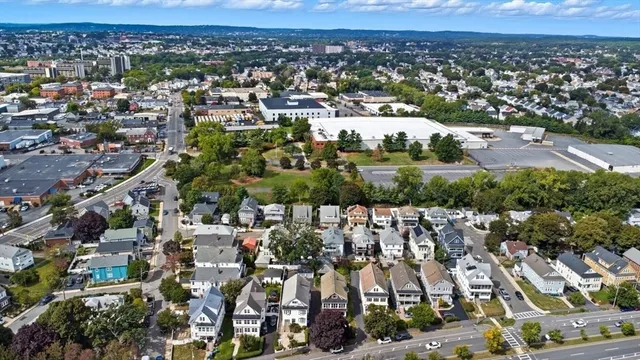 an aerial view of multiple house