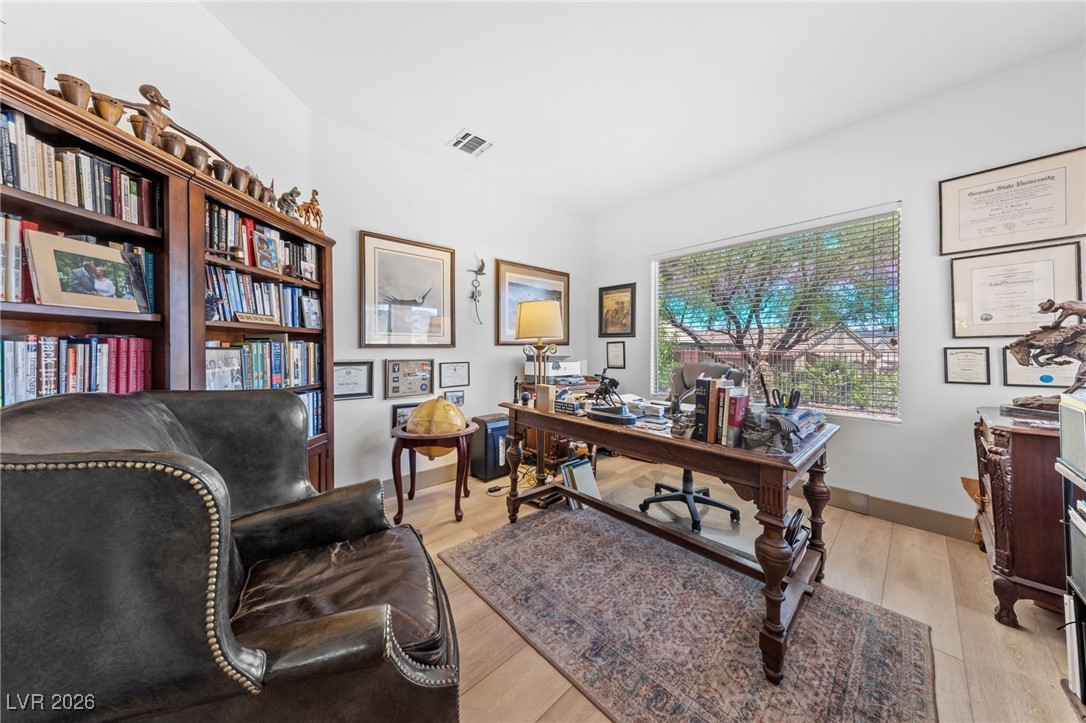 550 Kings Links Street Henderson, NV 89012 - Photo 9 of 36 Office area featuring light wood-style floors and baseboards