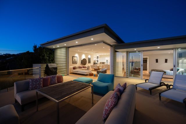 a outdoor space with patio furniture