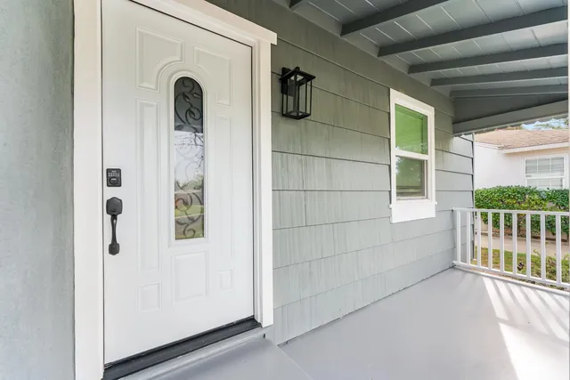 a view of front door and porch