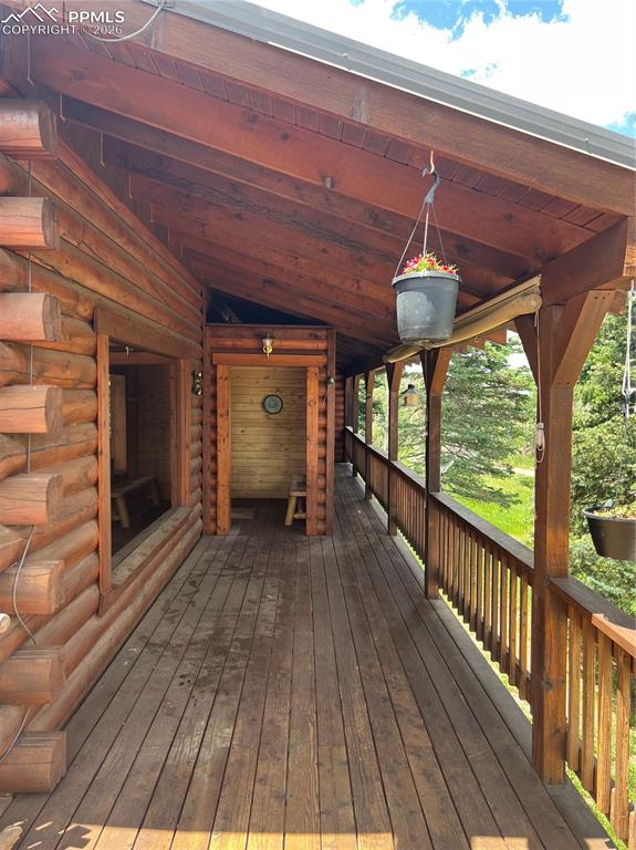 87 Thompson Road Gardner, CO 81040 - Photo 6 of 46 a view of outdoor space with wooden floor and iron stairs