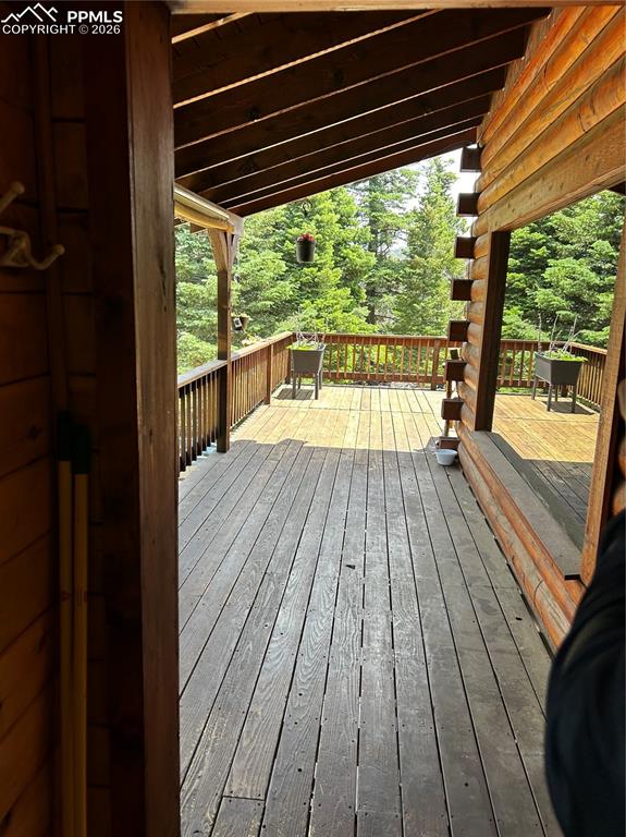 87 Thompson Road Gardner, CO 81040 - Photo 9 of 46 a view of balcony with wooden floor