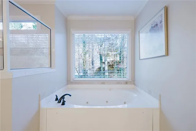 a view of outdoor space with garden