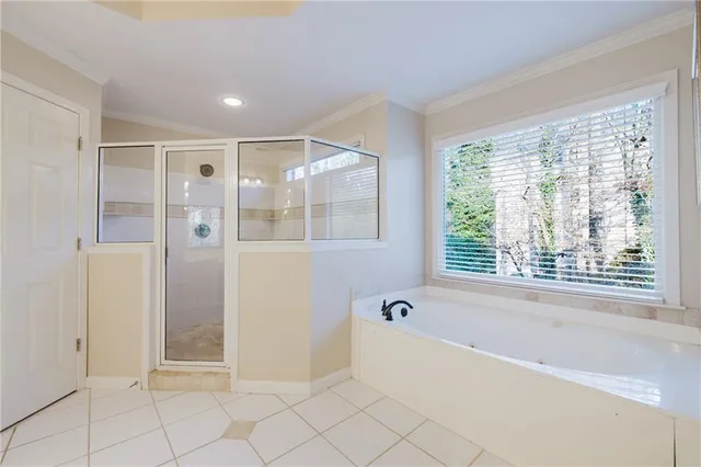 a view of wooden deck and a garden