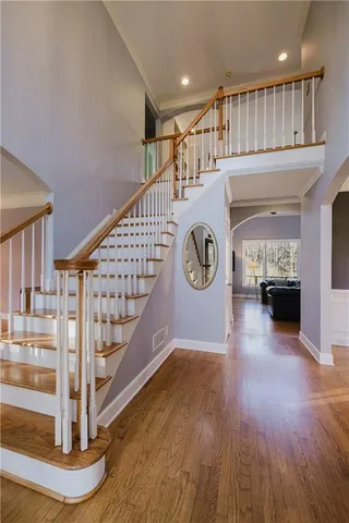 a living room with furniture