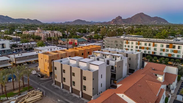 a view of city with tall buildings