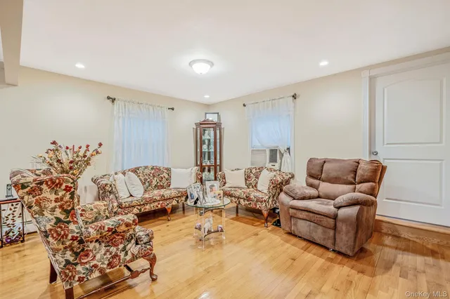 a living room with furniture and a couch