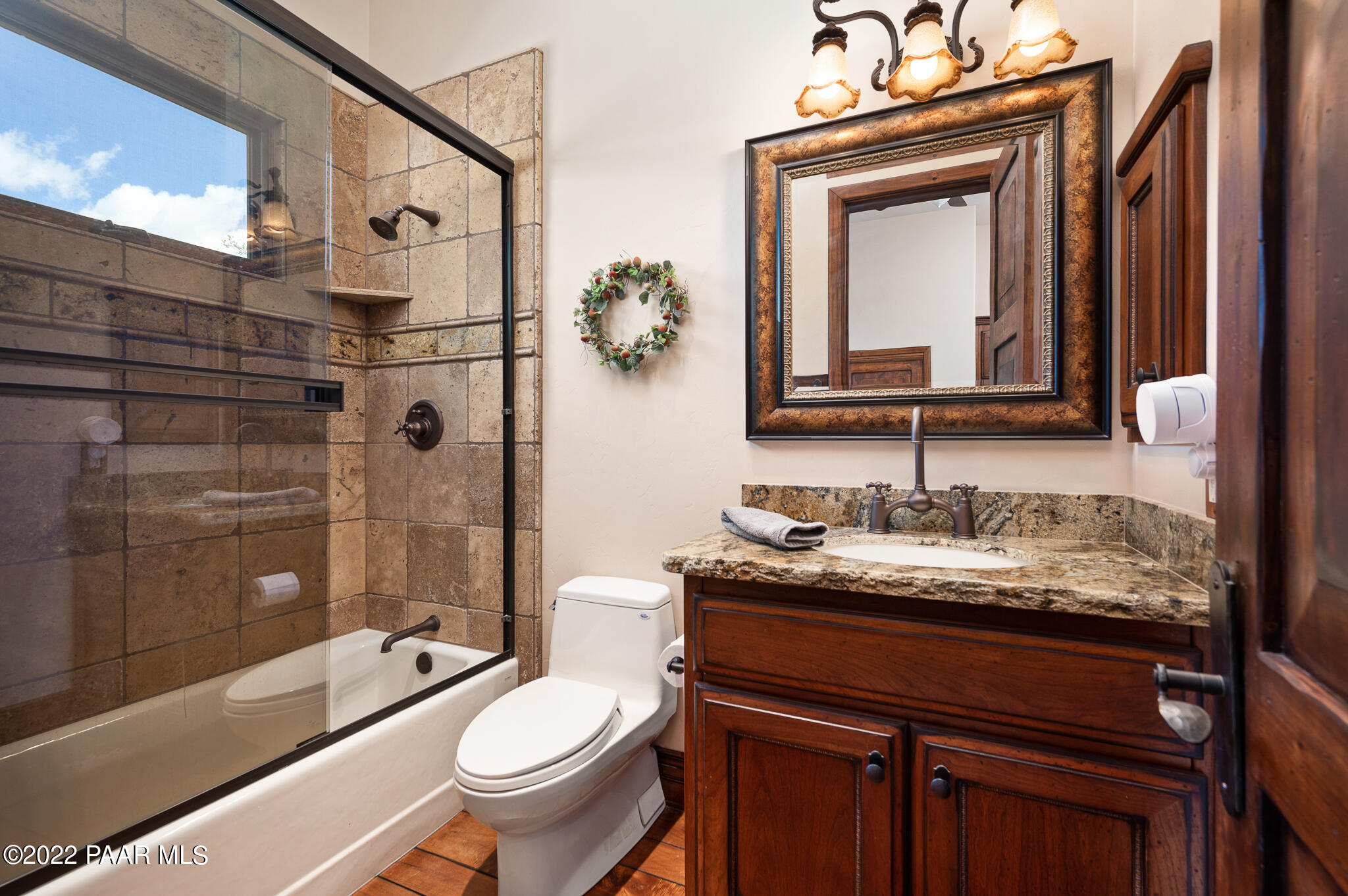 5350 West Three Forks Road Prescott, AZ 86305 - Photo 50 of 90 a bathroom with a sink a toilet and shower