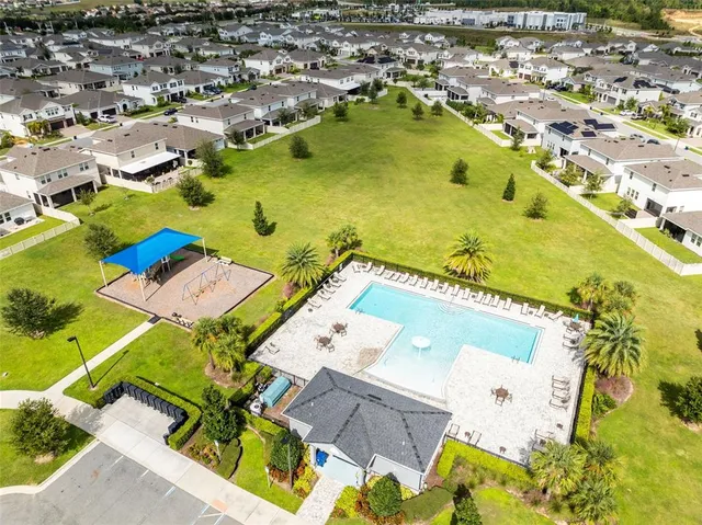 a view of a swimming pool with an ocean