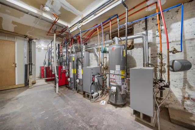 a view of a storage room with utility room